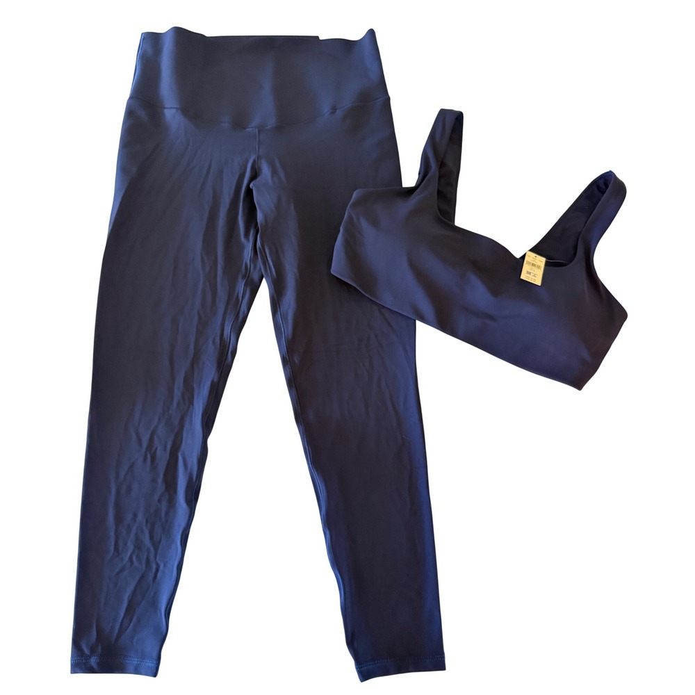 OFFLINE by Aerie Real Me Xtra Navy Blue Leggings and Sports Bra Set Size L